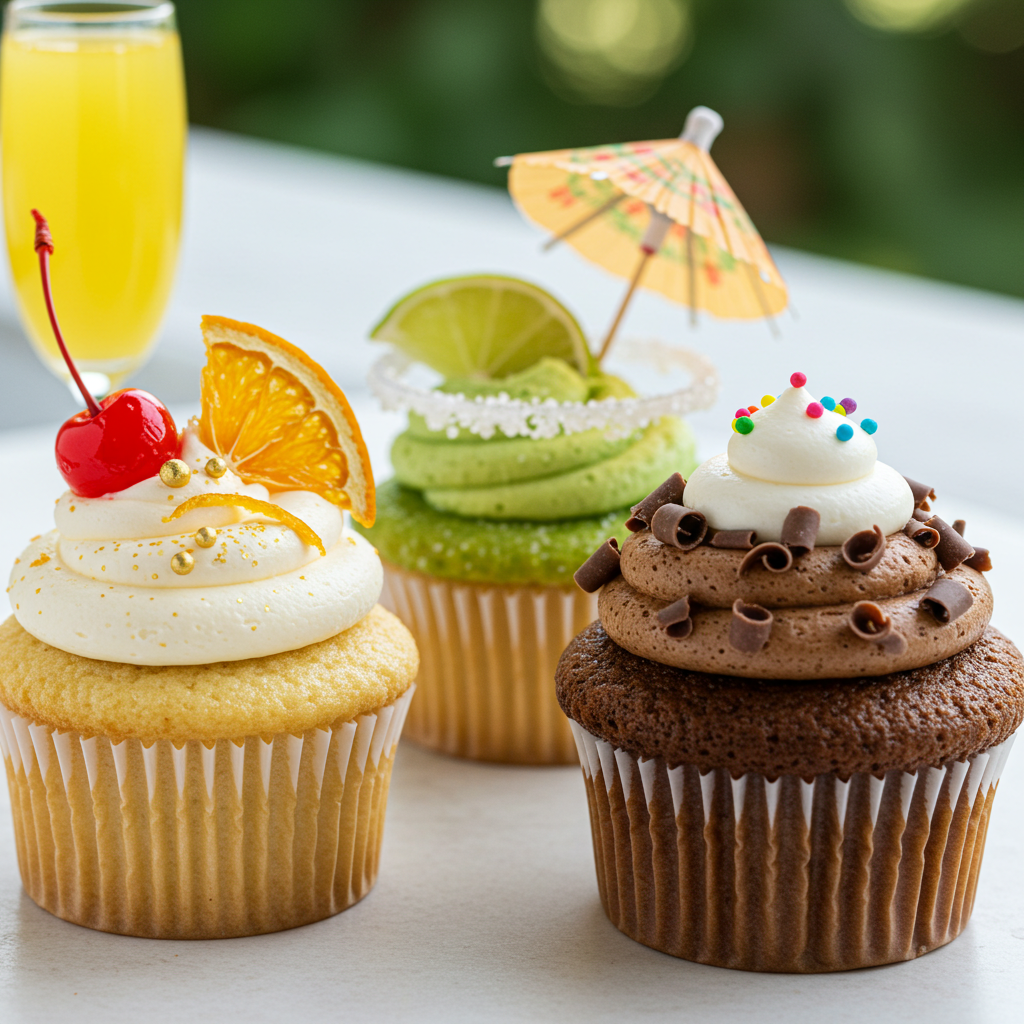 Cupcake Ideas for Adult: Assorted boozy cupcakes inspired by adult drinks