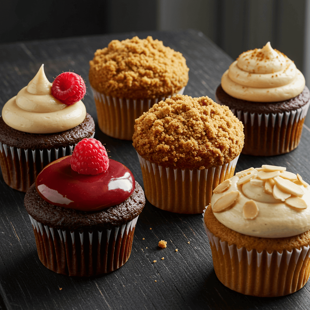 Close-up of classy cupcakes with rich adult flavors