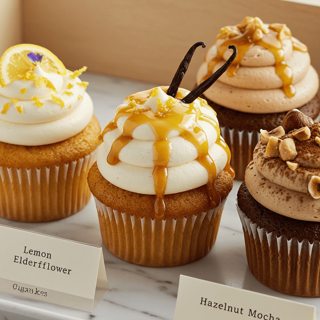 Close-up of classy cupcakes with rich adult flavors