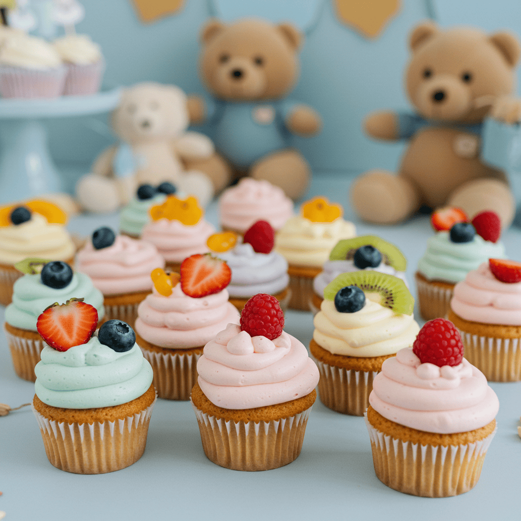 Toddler-friendly Birthday Cupcakes with soft frosting and minimal toppings