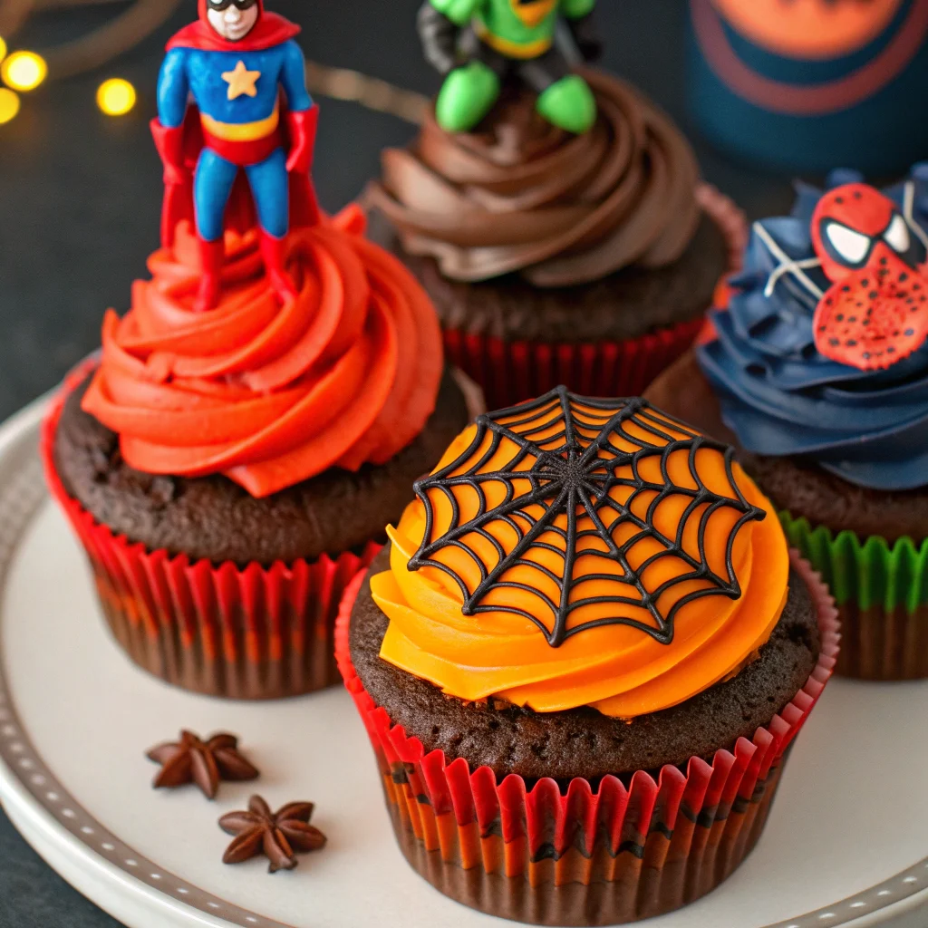 Superhero Halloween cupcakes