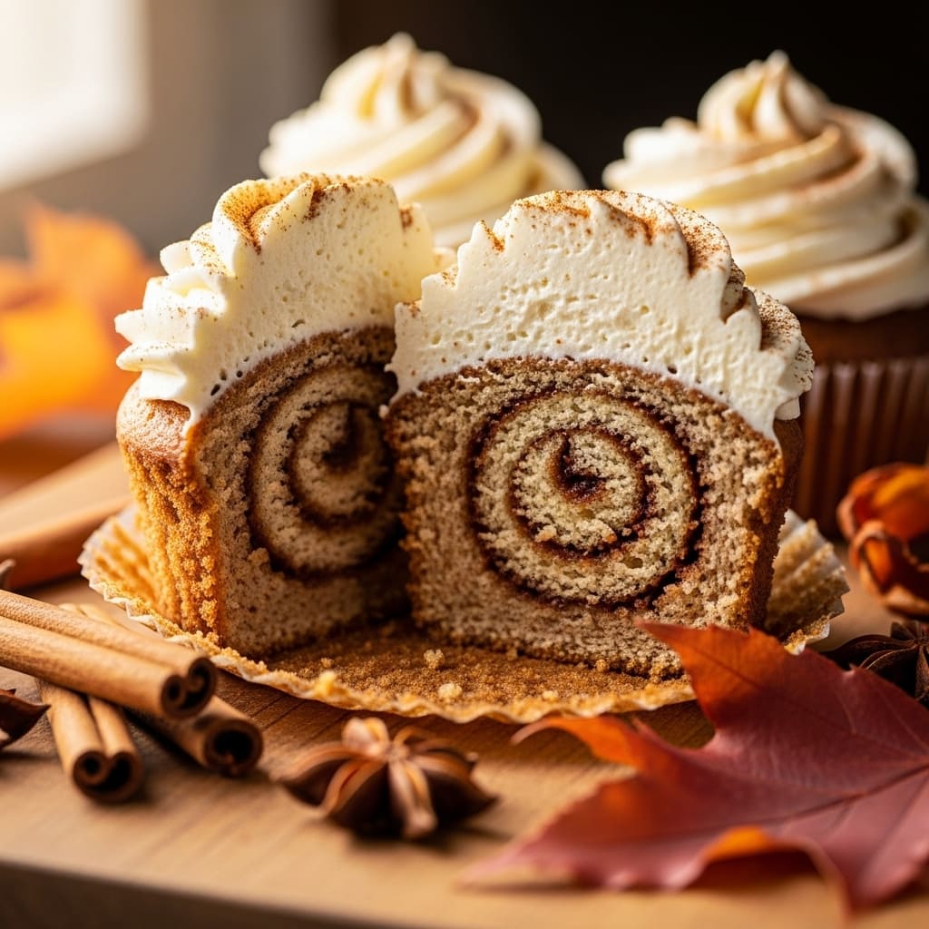 cinnamon swirl cupcakes