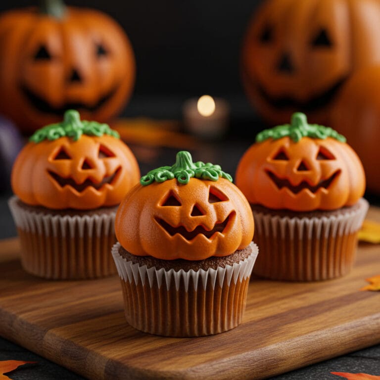Spooky Jack-o’-Lantern Cupcakes – Fun Halloween Treats