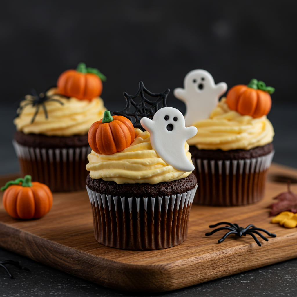 High-fiber Halloween cupcakes
