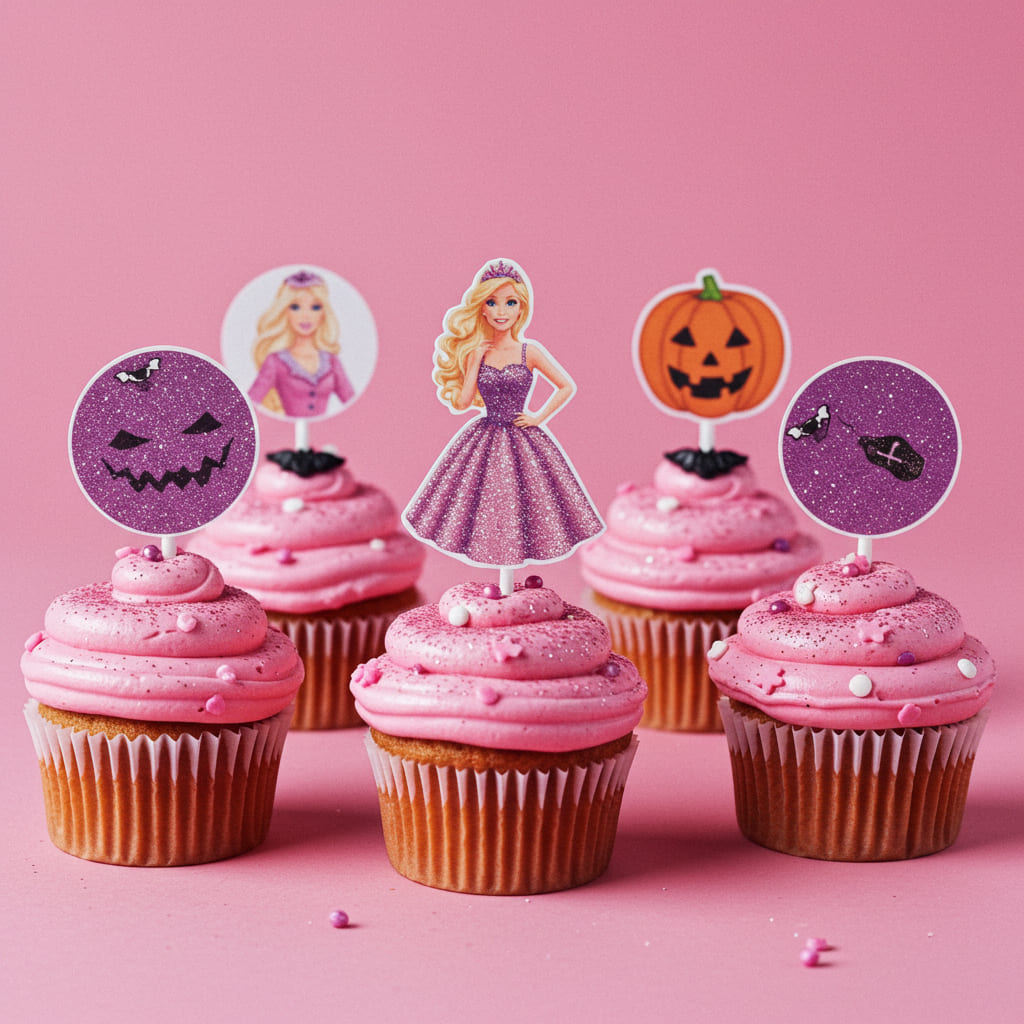 Barbie Halloween cupcakes