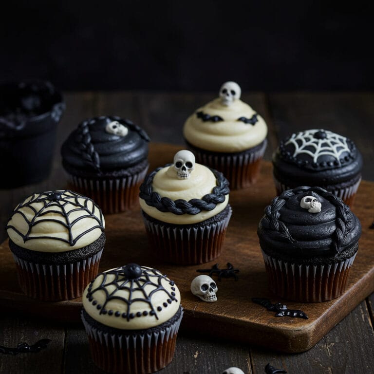 Darkly Irresistible Wednesday Addams Cupcakes