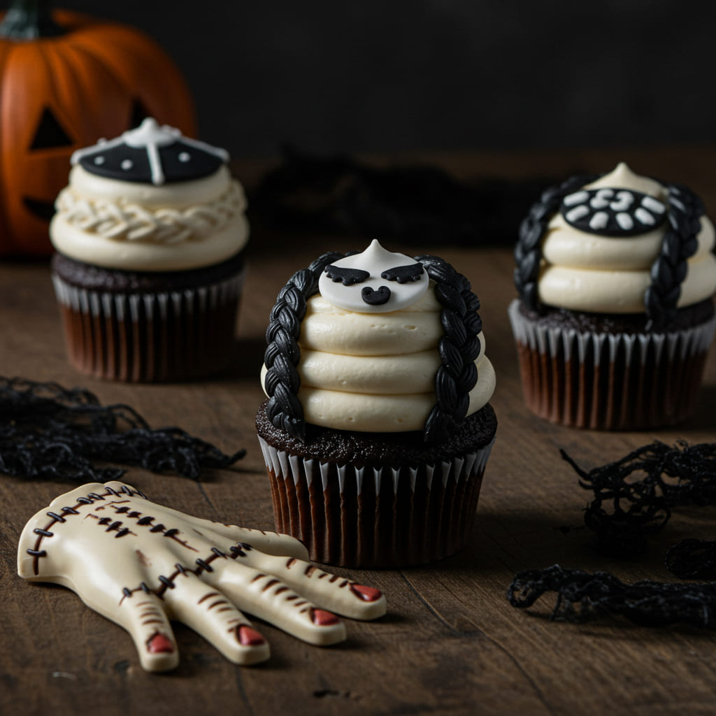 Wednesday Addams Cupcakes