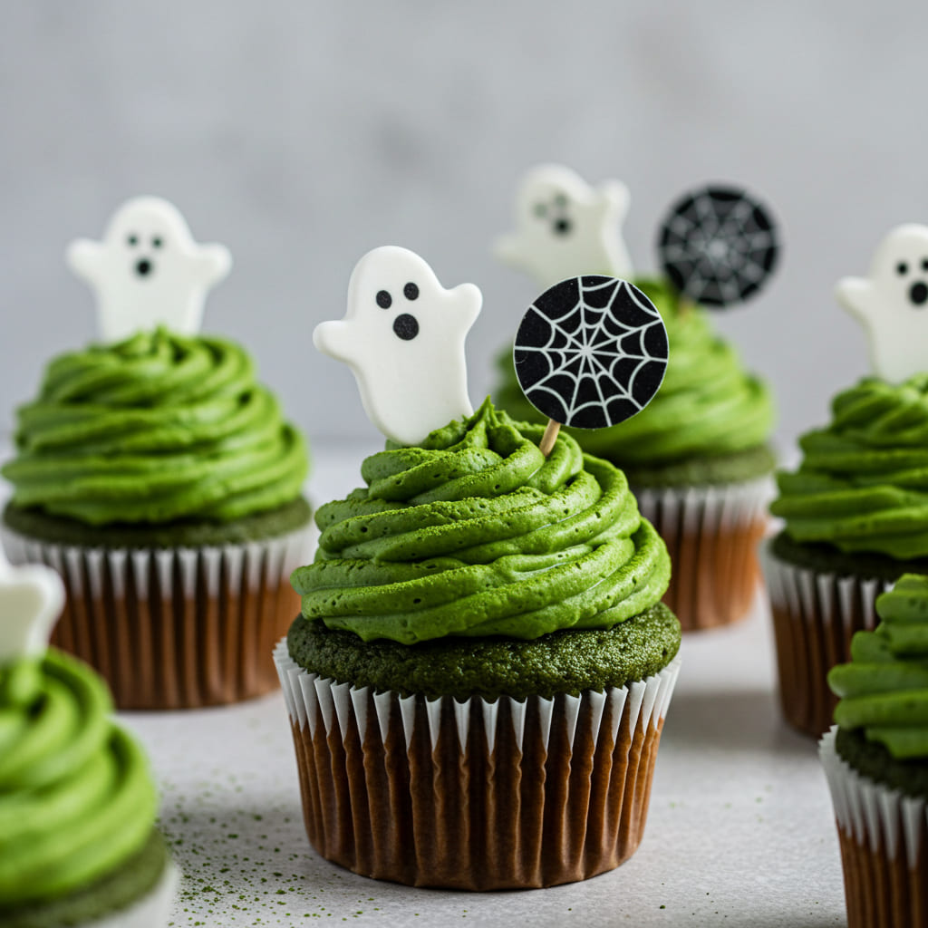 Matcha Halloween Cupcakes