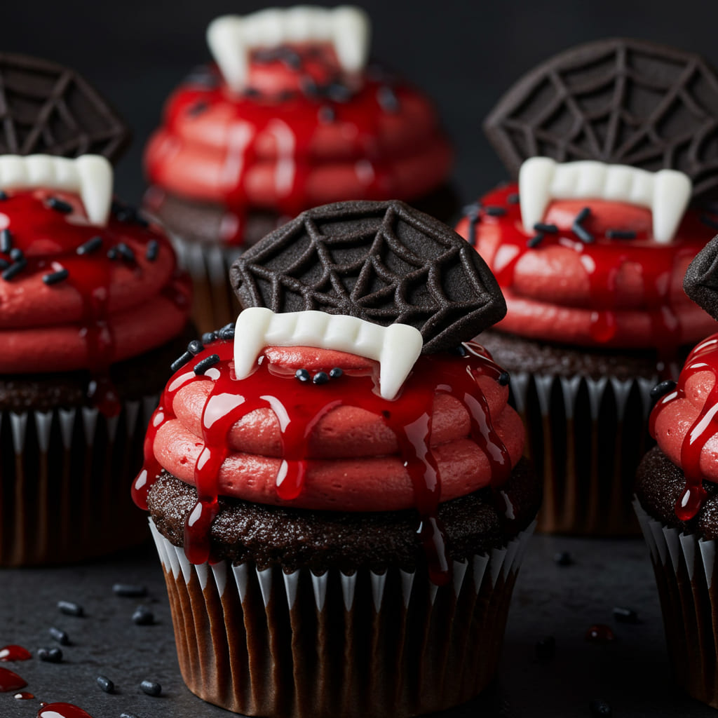 Dracula halloween cupcakes	