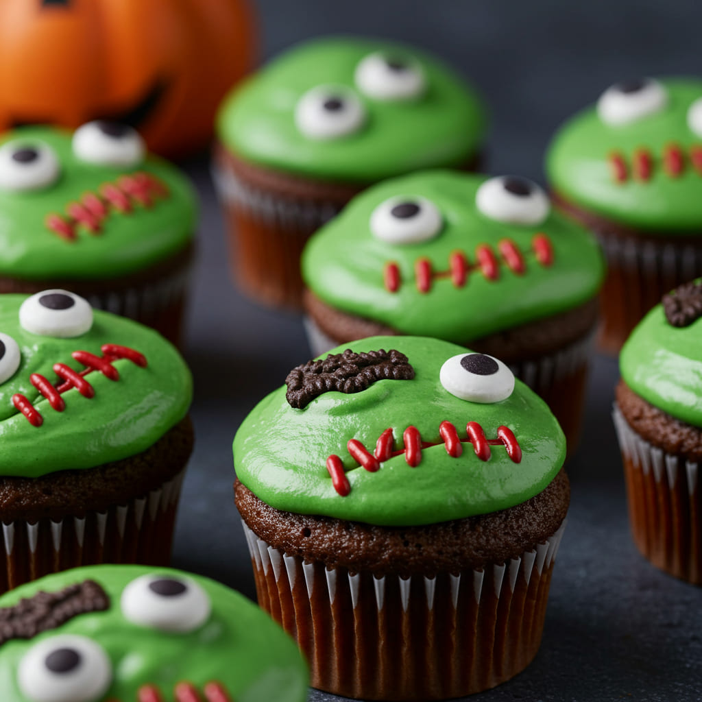 Zombie Halloween Cupcakes