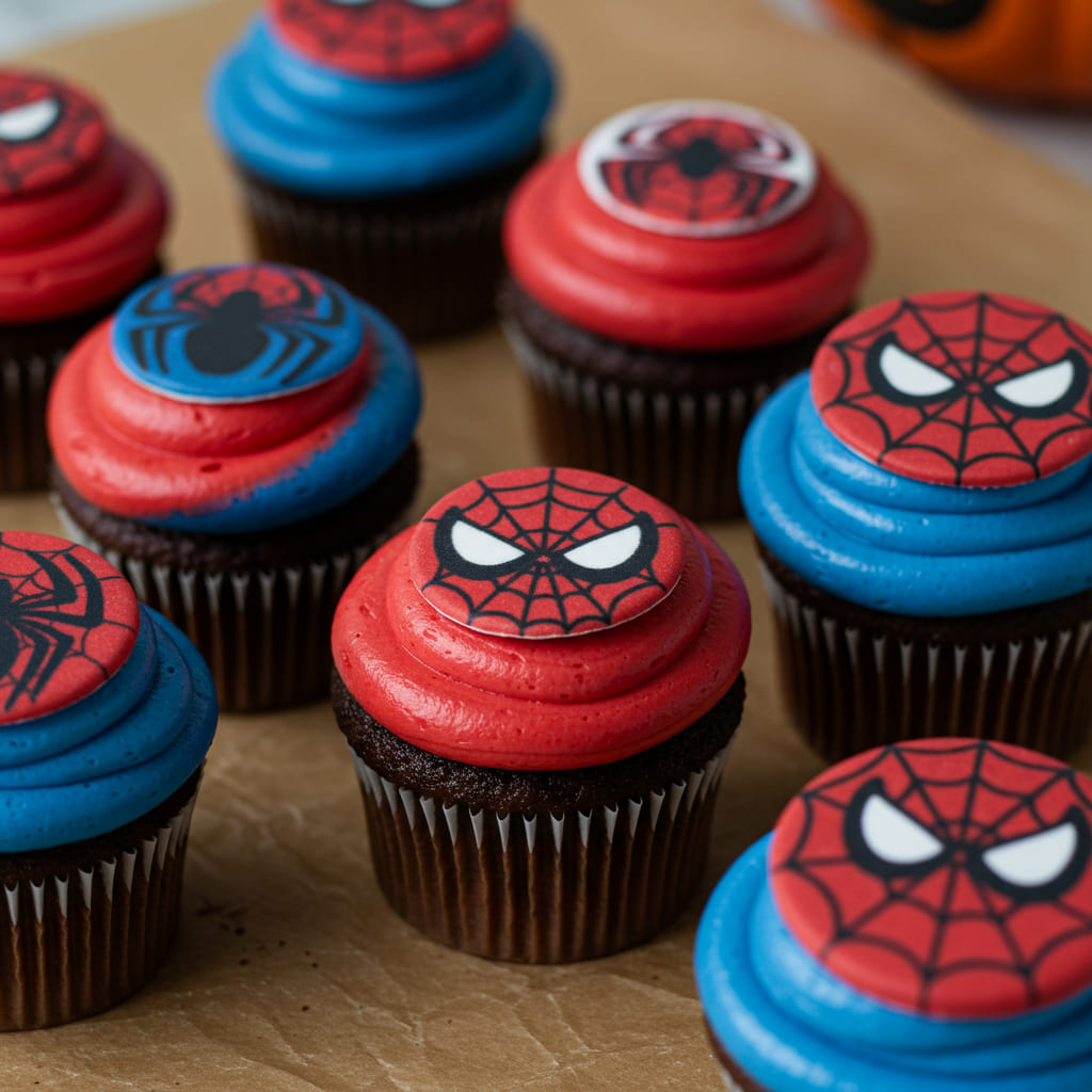 Spider-Man Halloween cupcakes