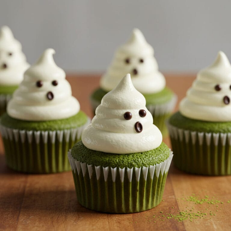 Matcha Ghost Cupcakes – Frightfully Delicious Treats