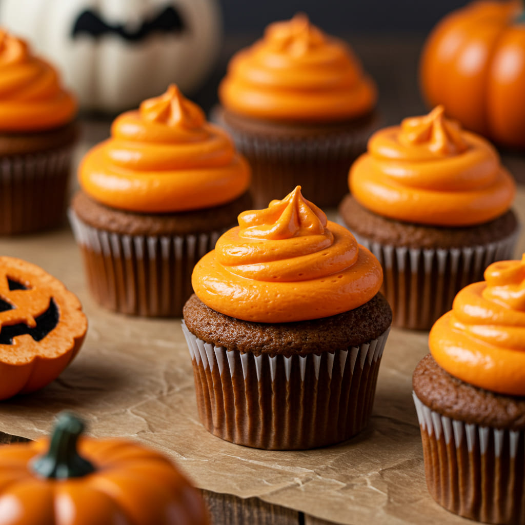 Low-sugar Halloween cupcakes