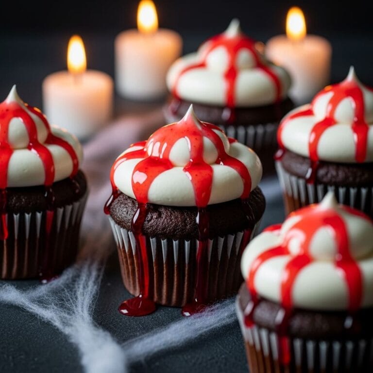 Scary Halloween Blood Drip Cupcakes Recipe