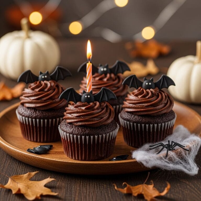 Sugar-Free Bat Cupcakes | Healthy Spooky Dessert Recipe