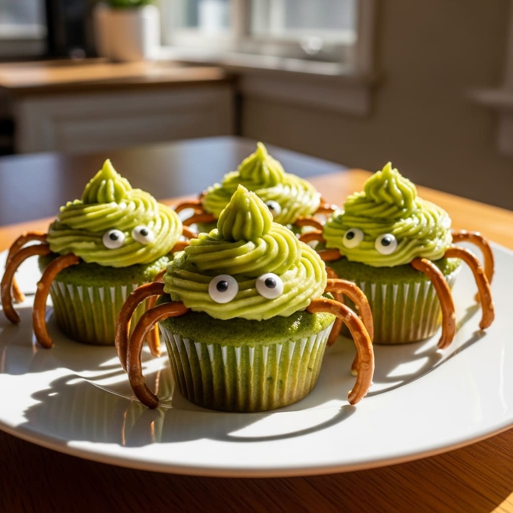 Avocado Spider Cupcakes