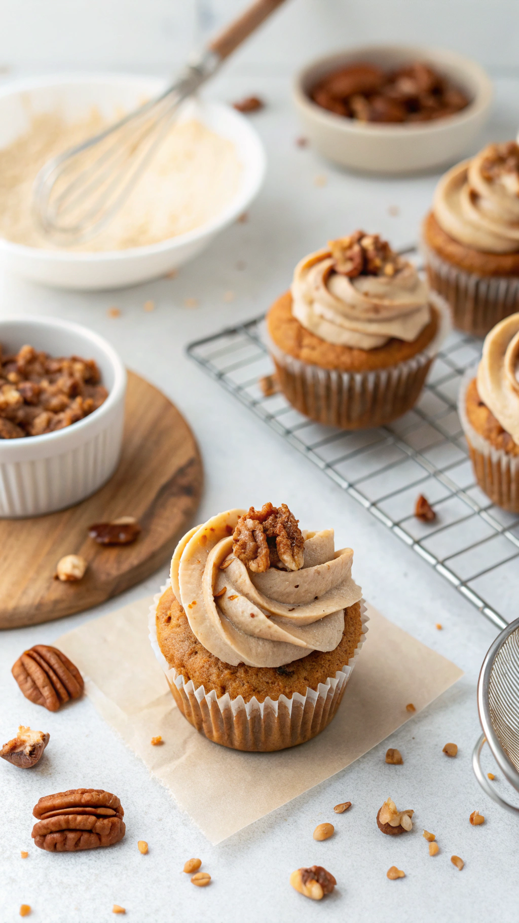 vegan pecan cupcakes cooking process step