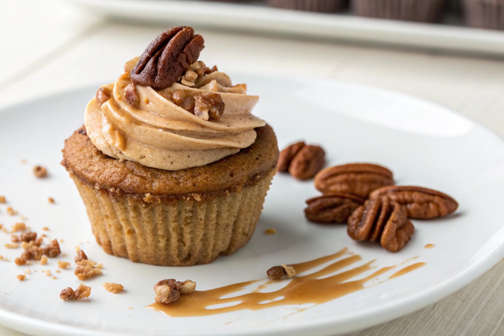 keto pecan cupcakes featured dish plated
