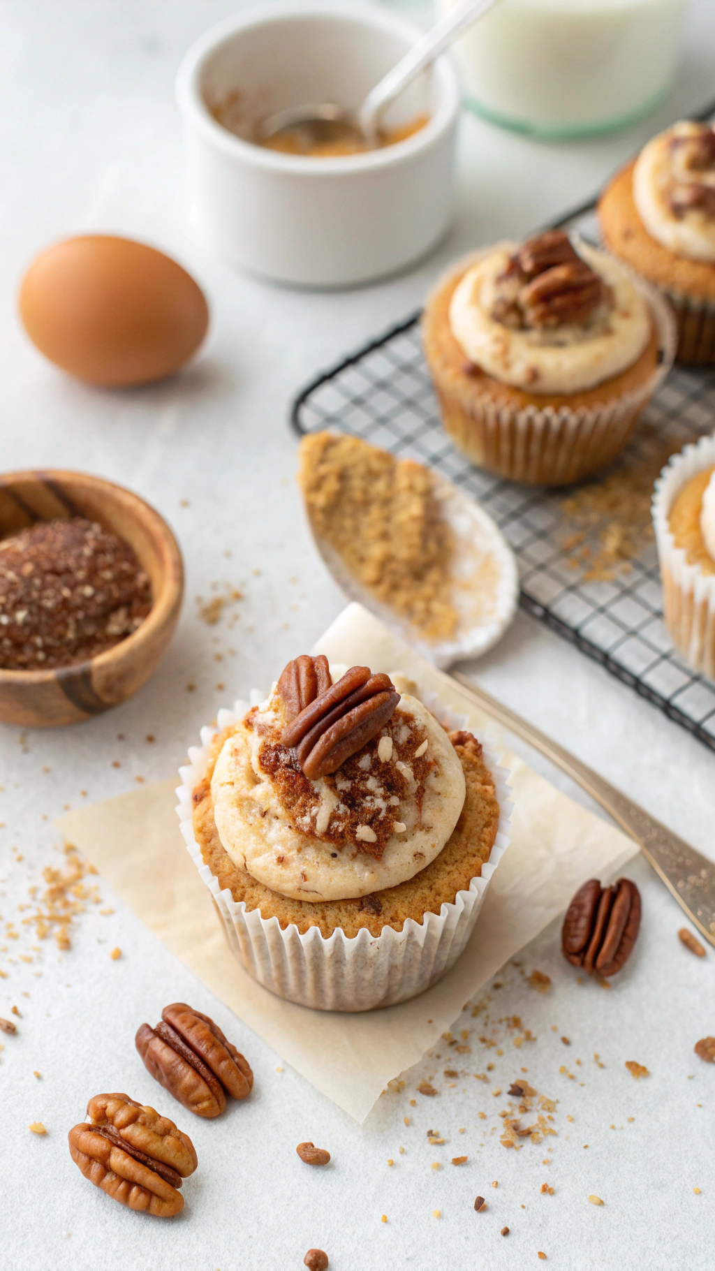 keto pecan cupcakes cooking process step