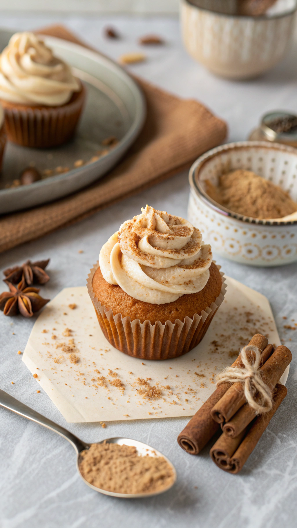 chai spice cupcakes cooking process step