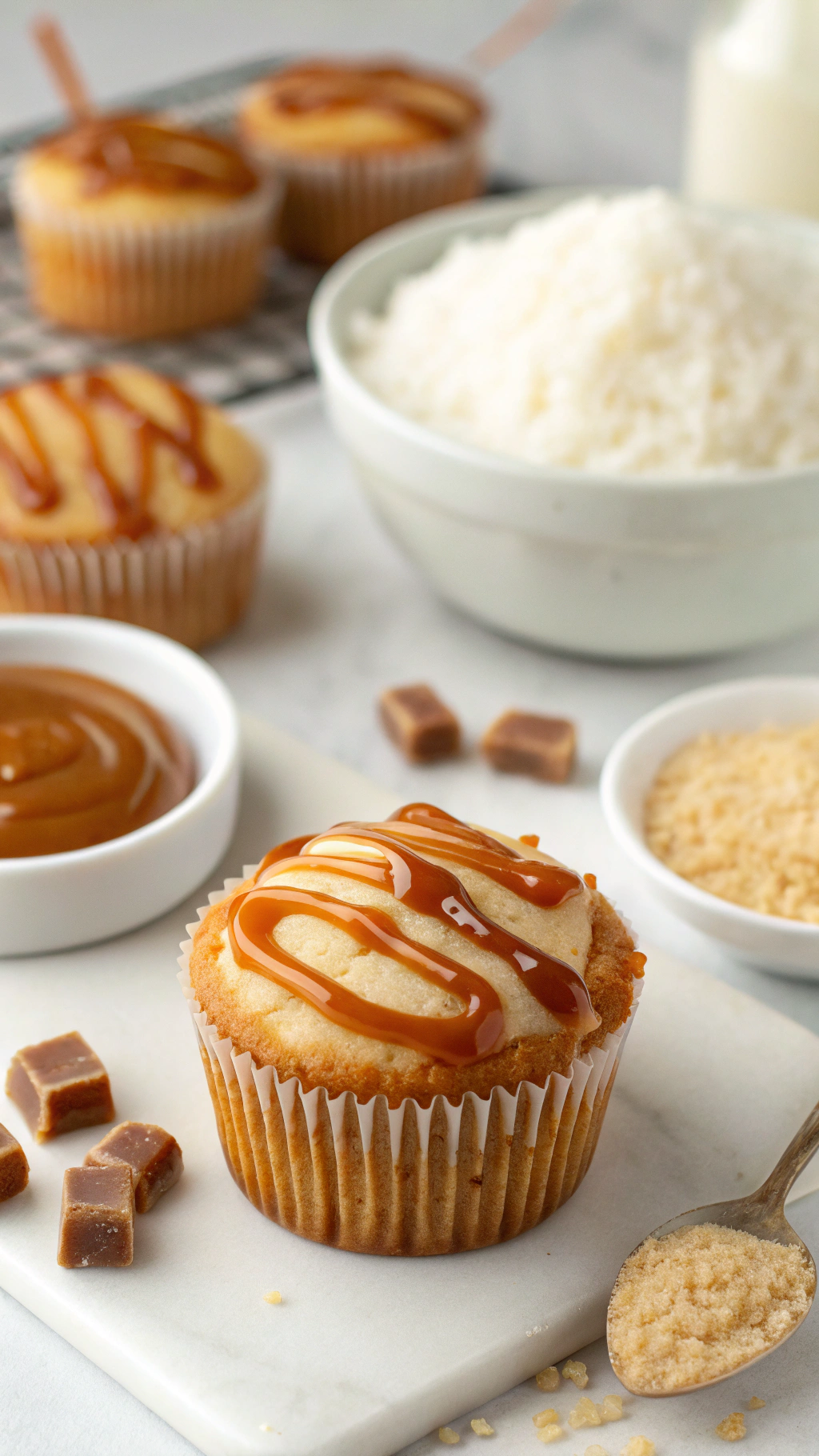 caramel drizzle cupcakes ingredients preparation