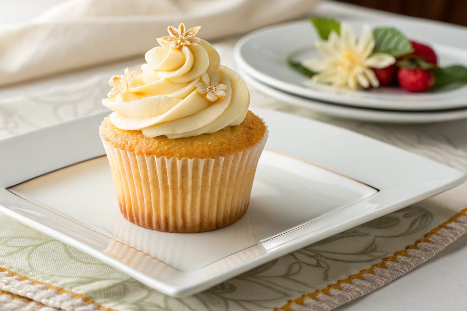 smooth buttercream cupcakes featured dish plated