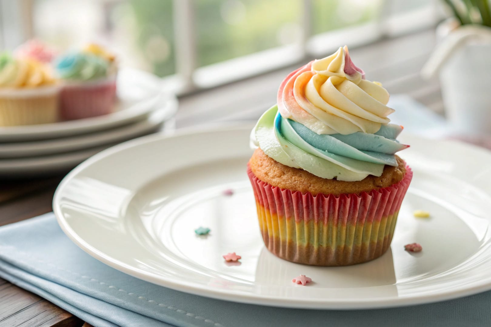 frosting color cupcakes featured dish plated