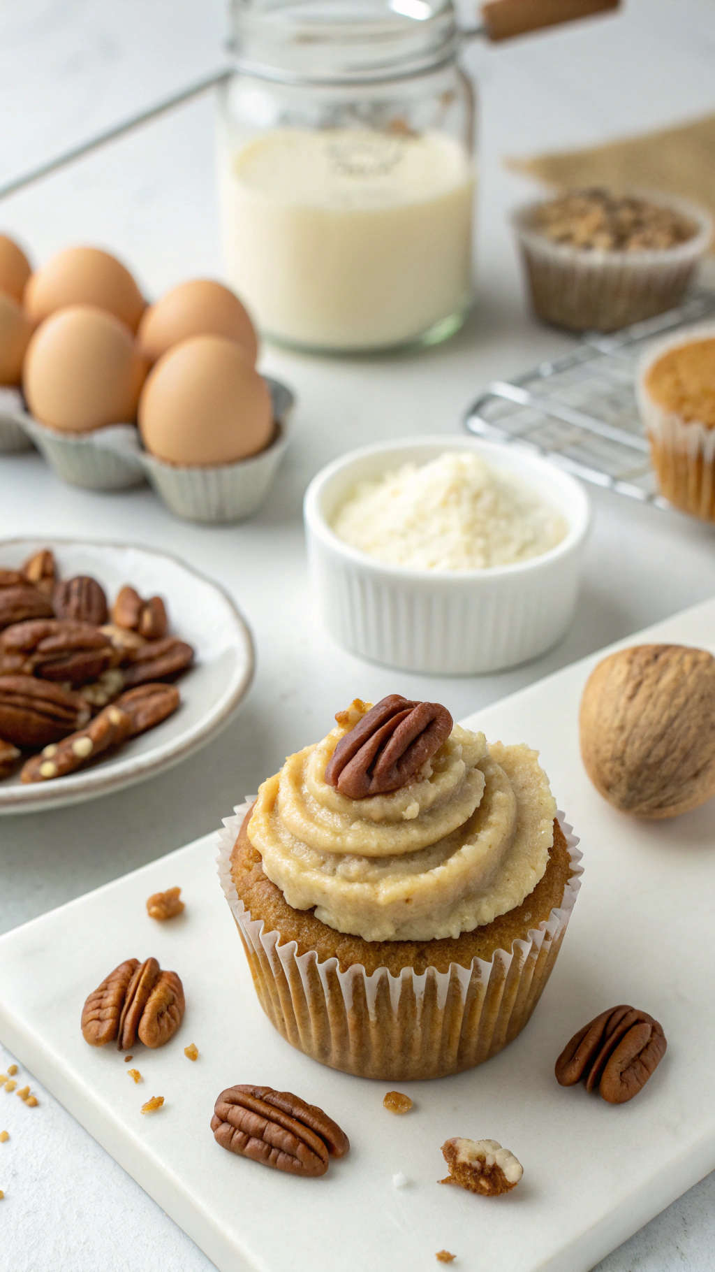 keto pecan cupcakes ingredients preparation