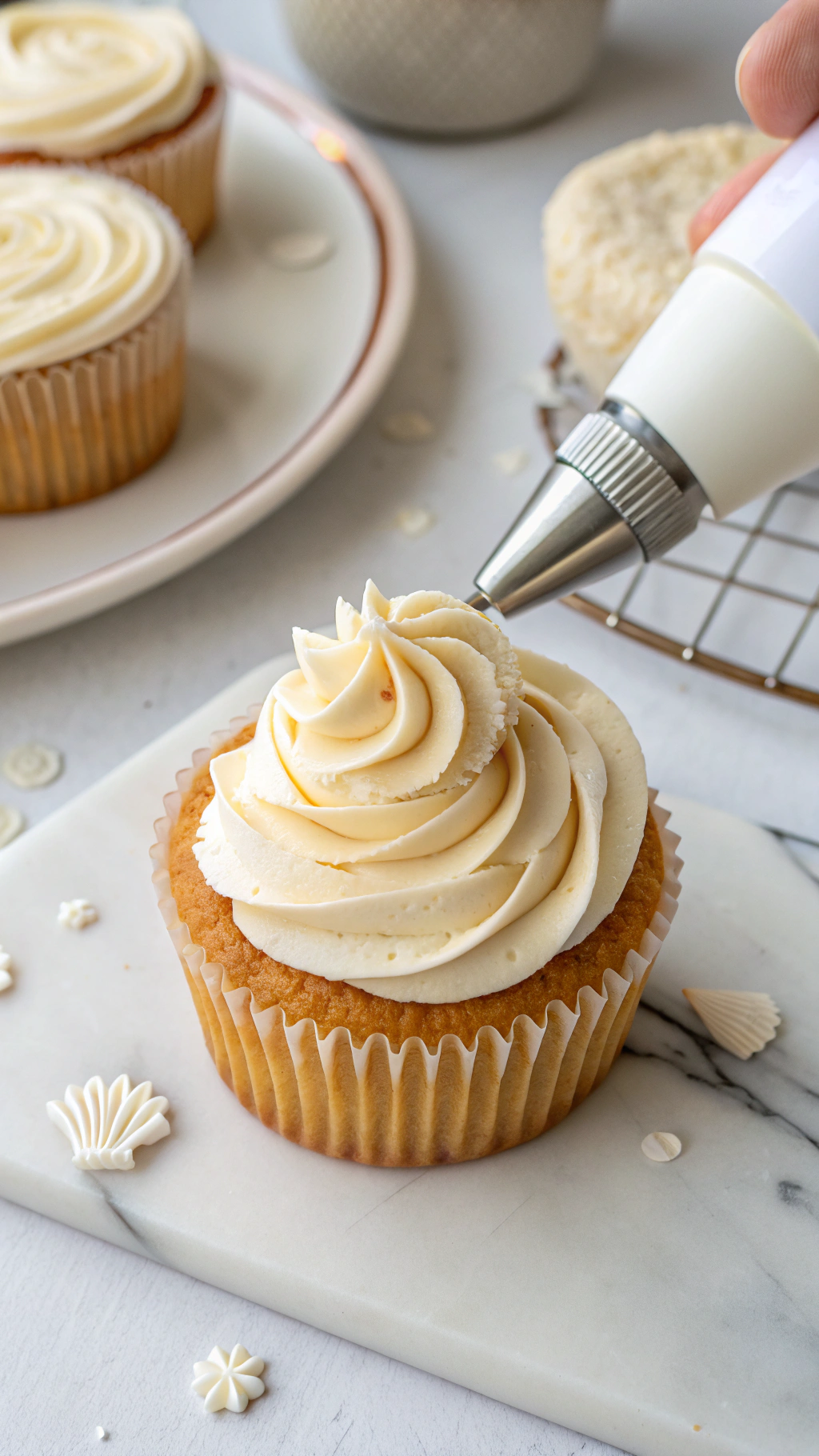 swirl frosting cupcakes cooking process step