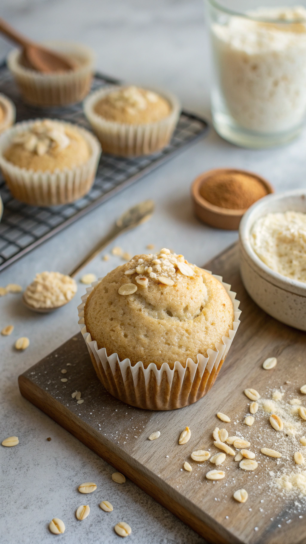oat flour cupcakes cooking process step