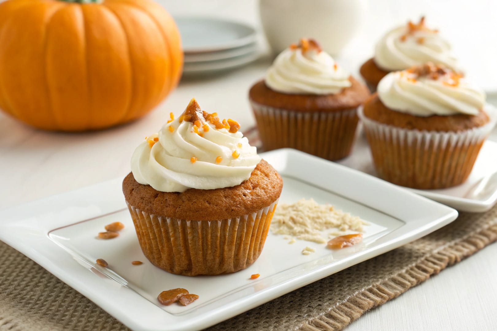 sugar free pumpkin cupcakes featured dish plated