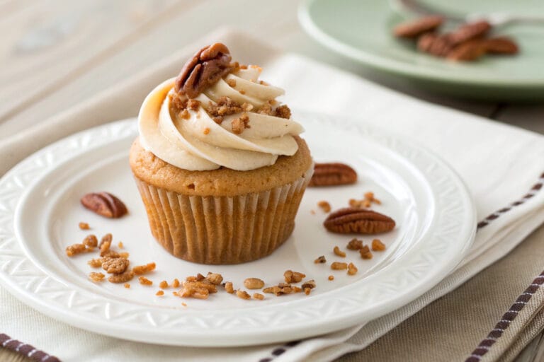 vegan pecan cupcakes featured dish plated