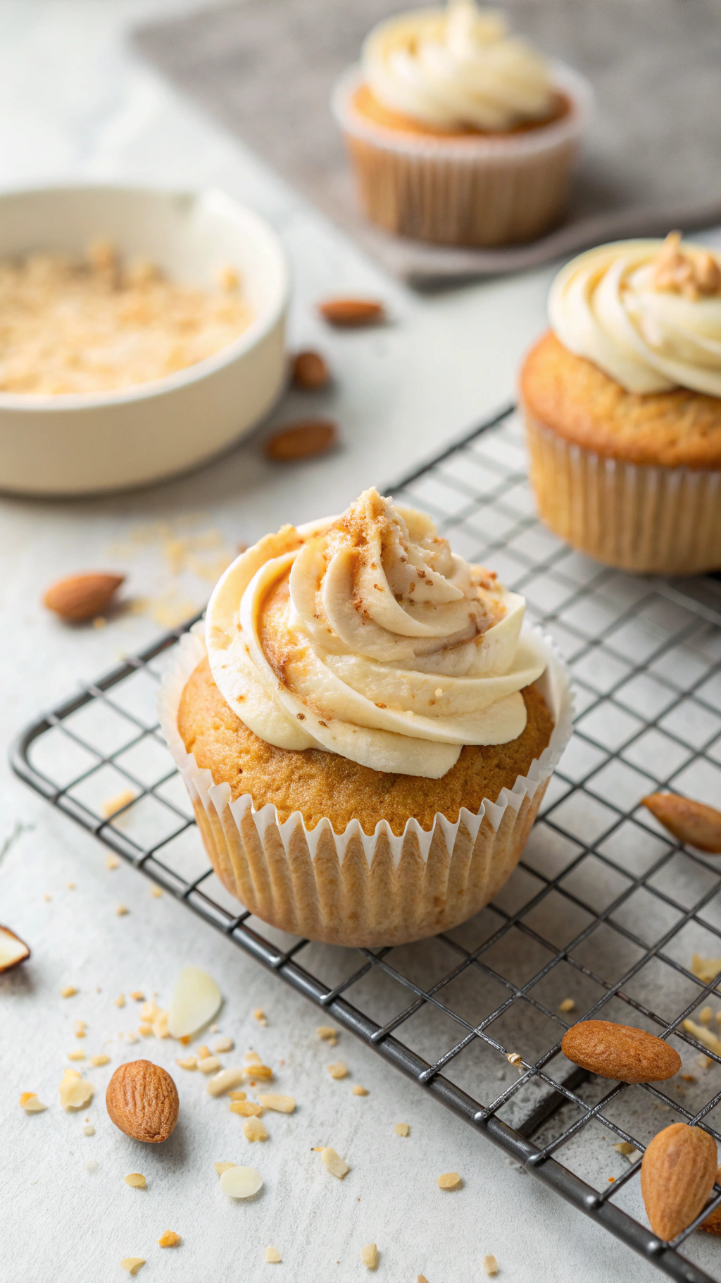 almond flour cupcakes cooking process step