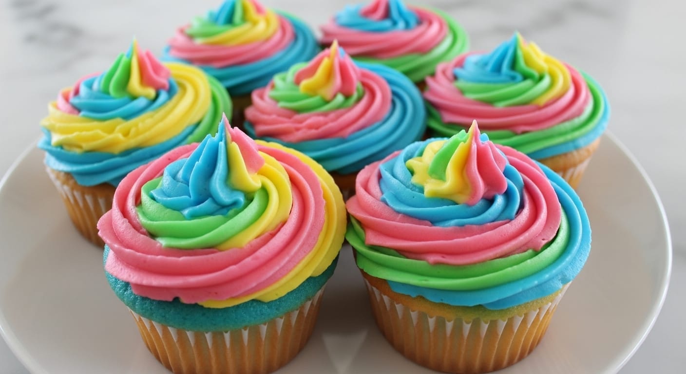 Swirl Color Cupcakes