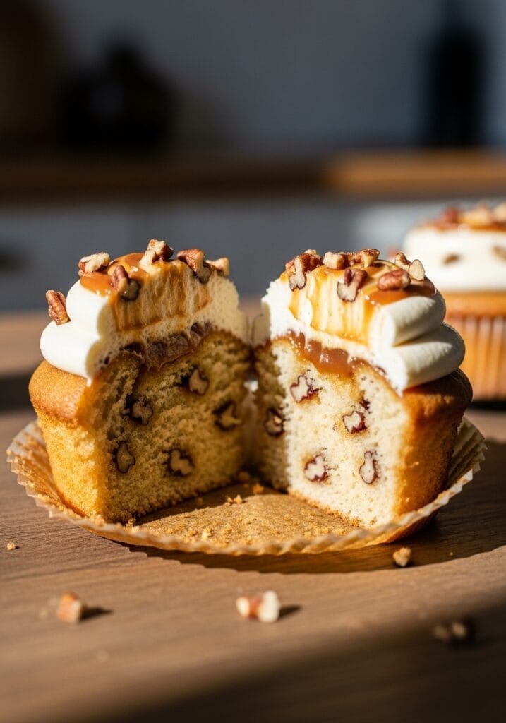 caramel pecan cupcakes