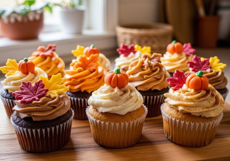 decorating fall cupcakes