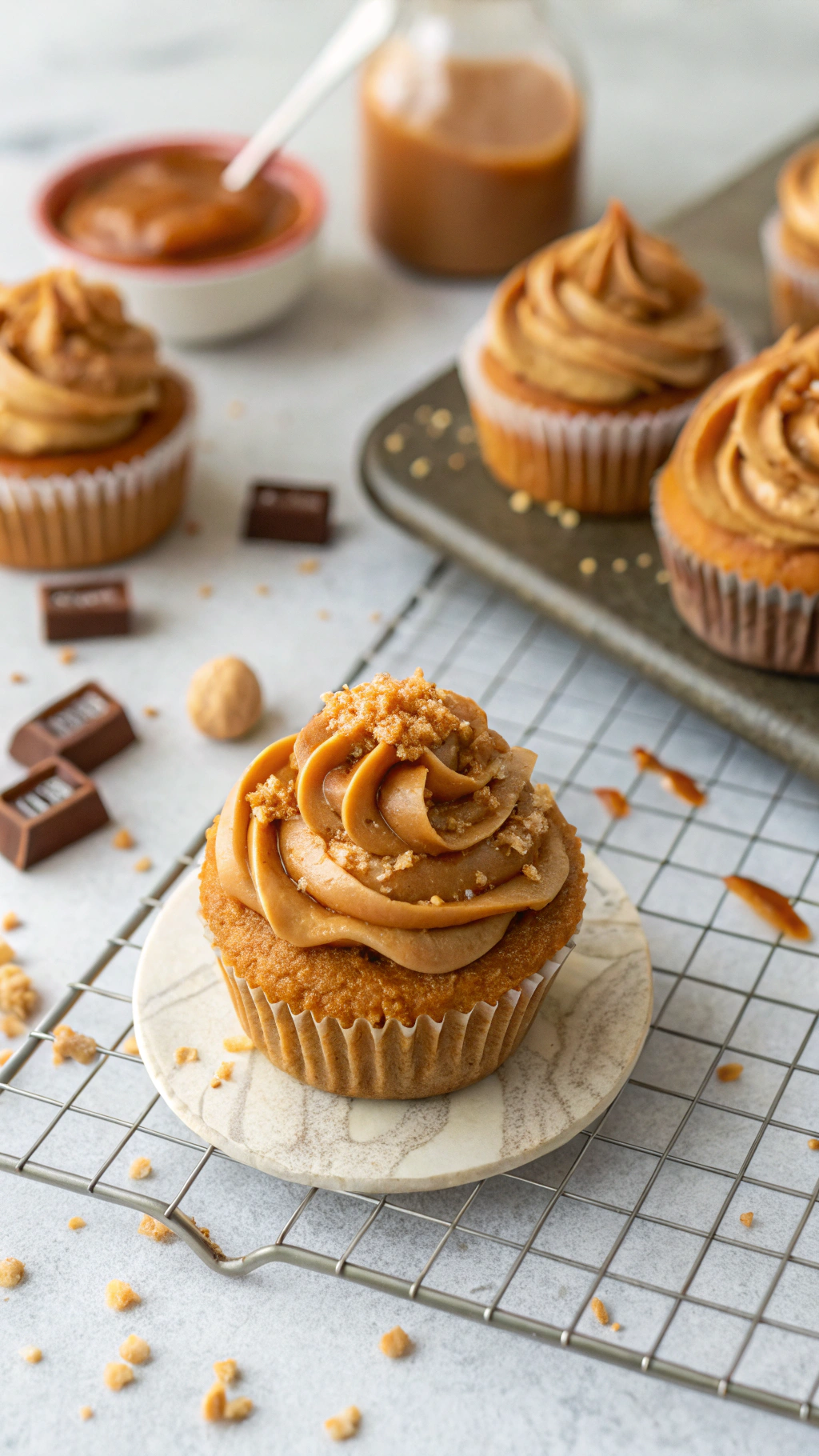 vegan caramel cupcakes cooking process step