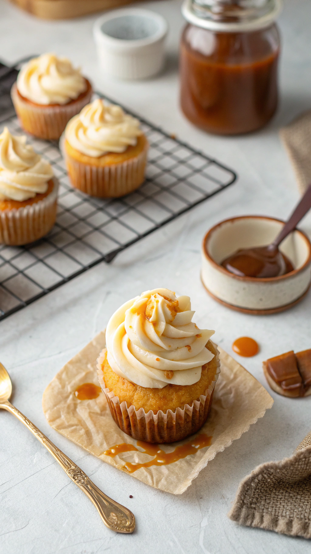 maple cream cupcakes cooking process step