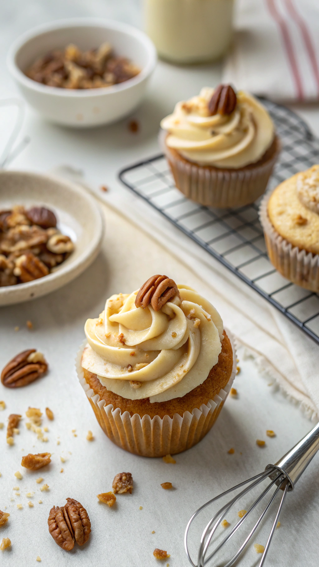 butter pecan cupcakes cooking process step