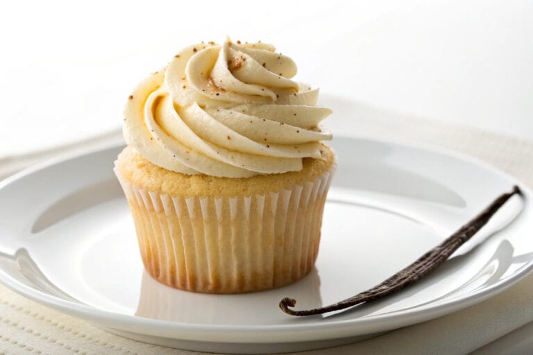 vanilla bean cupcakes featured dish plated