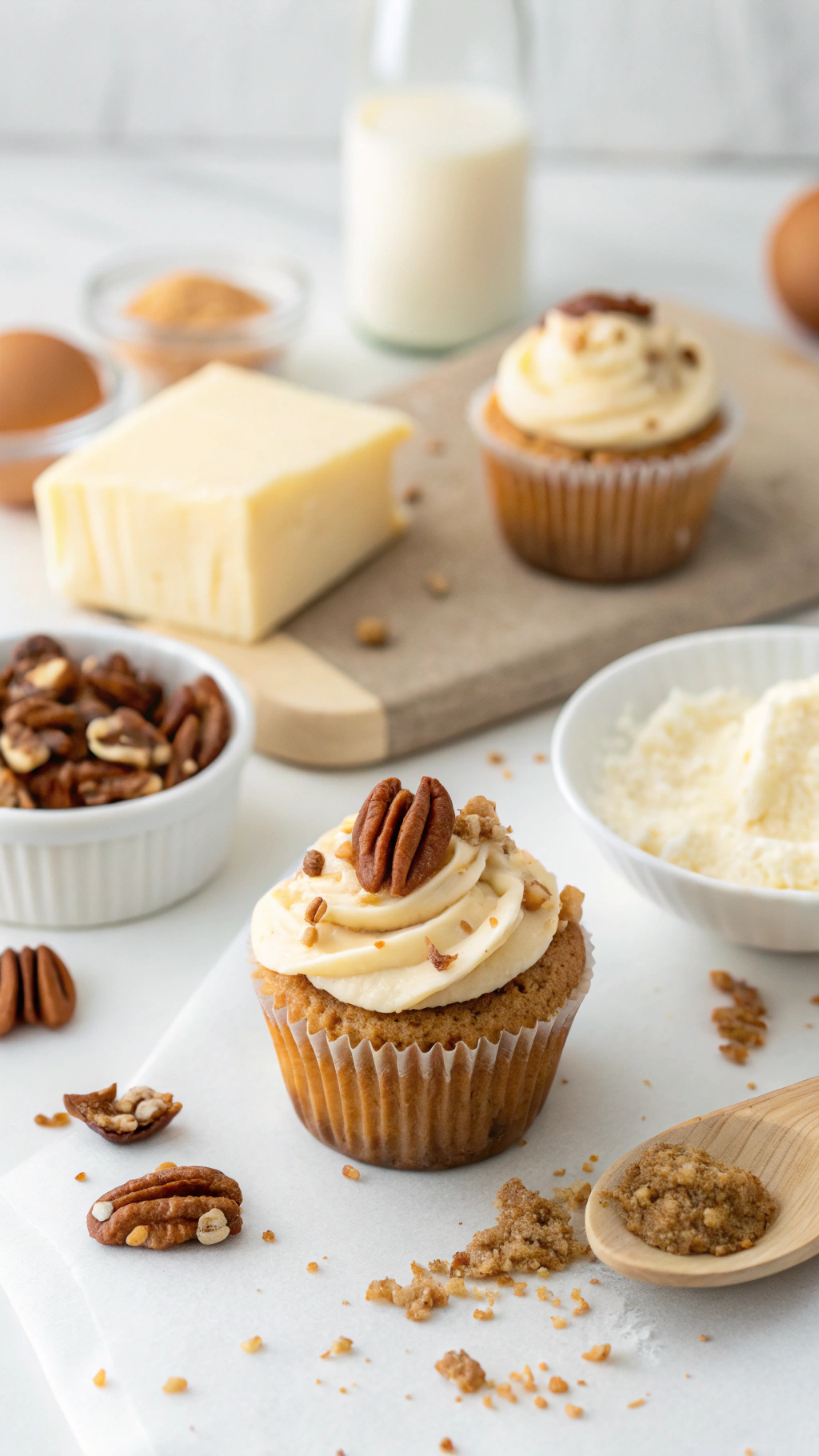 butter pecan cupcakes ingredients preparation