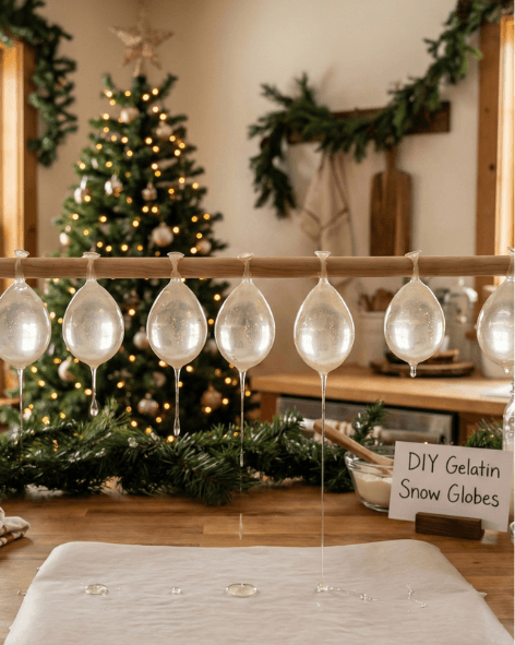 christmas snow globe gelatin cupcakes