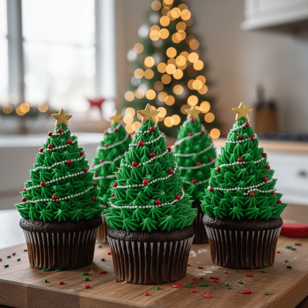 Christmas Tree Cupcakes