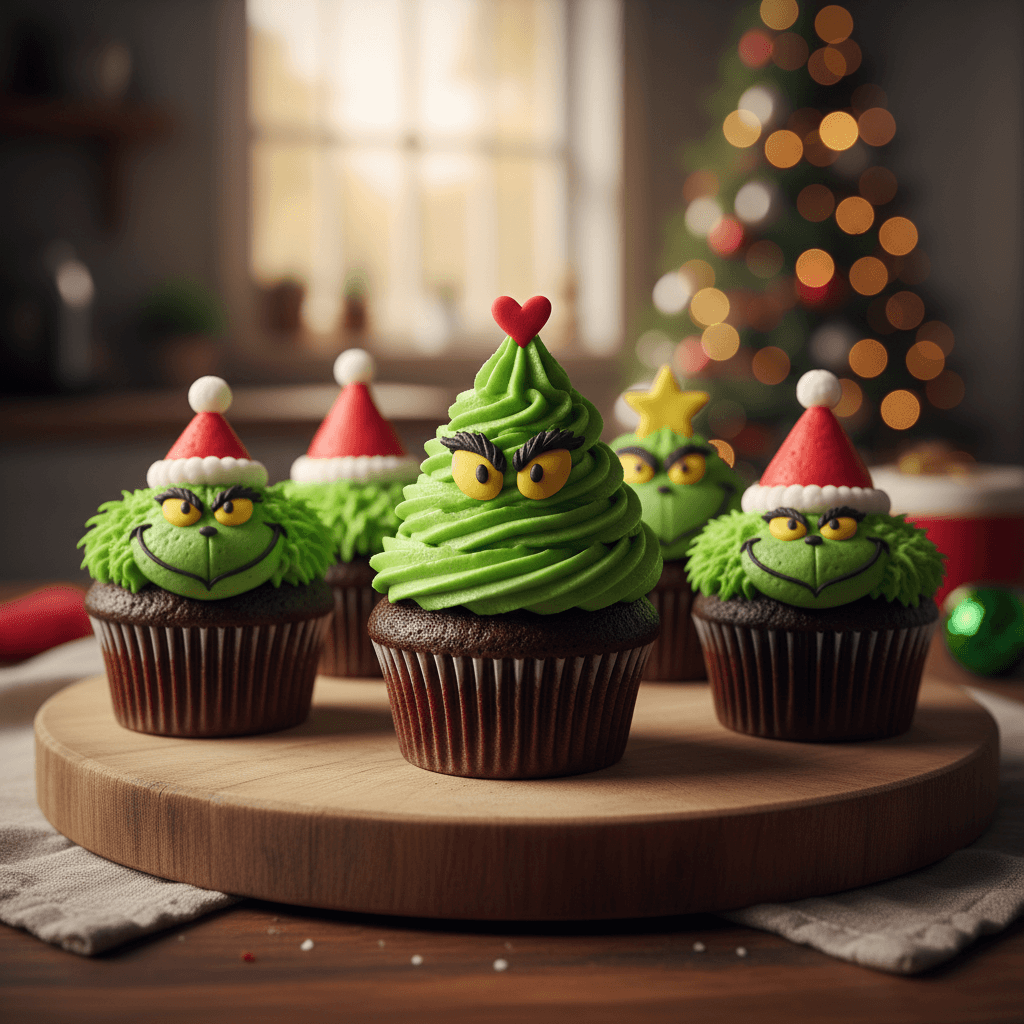 Grinch cupcakes