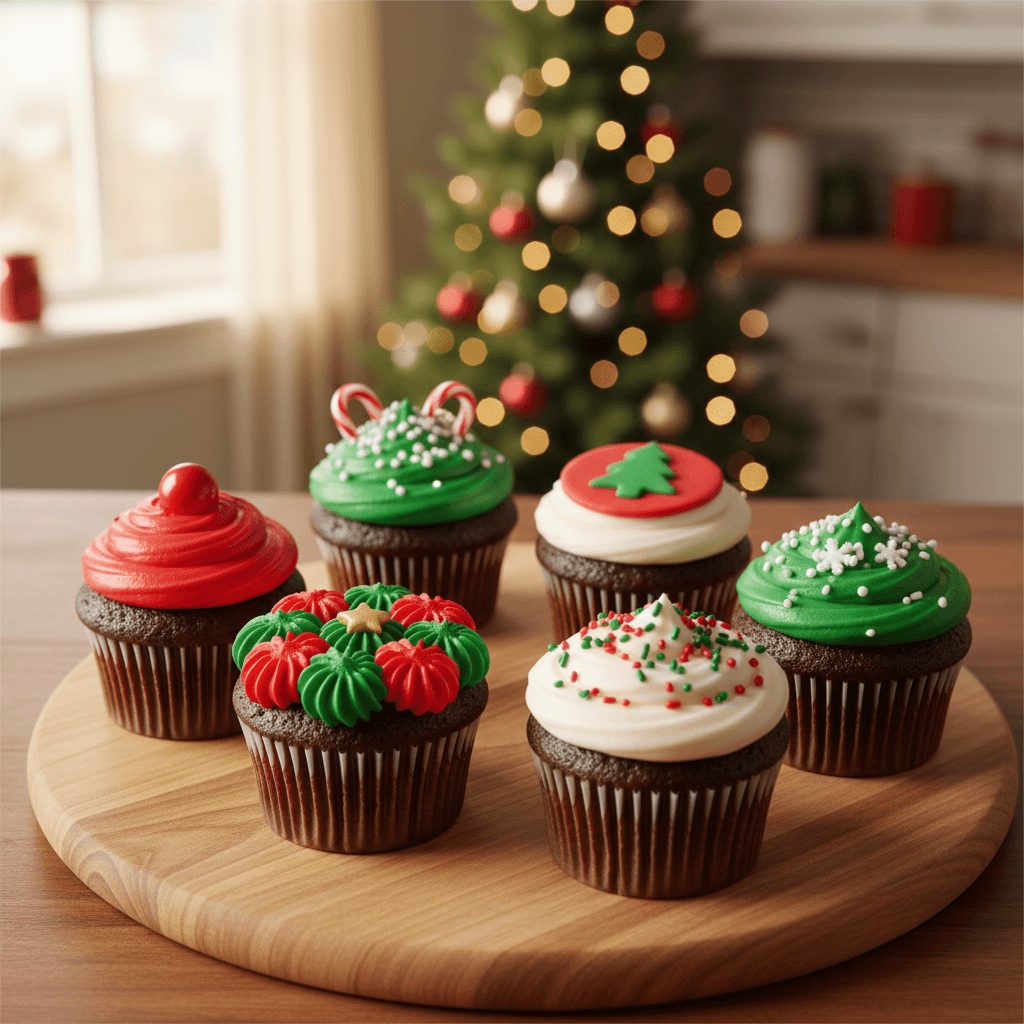 easy Christmas cupcake decorating ideas