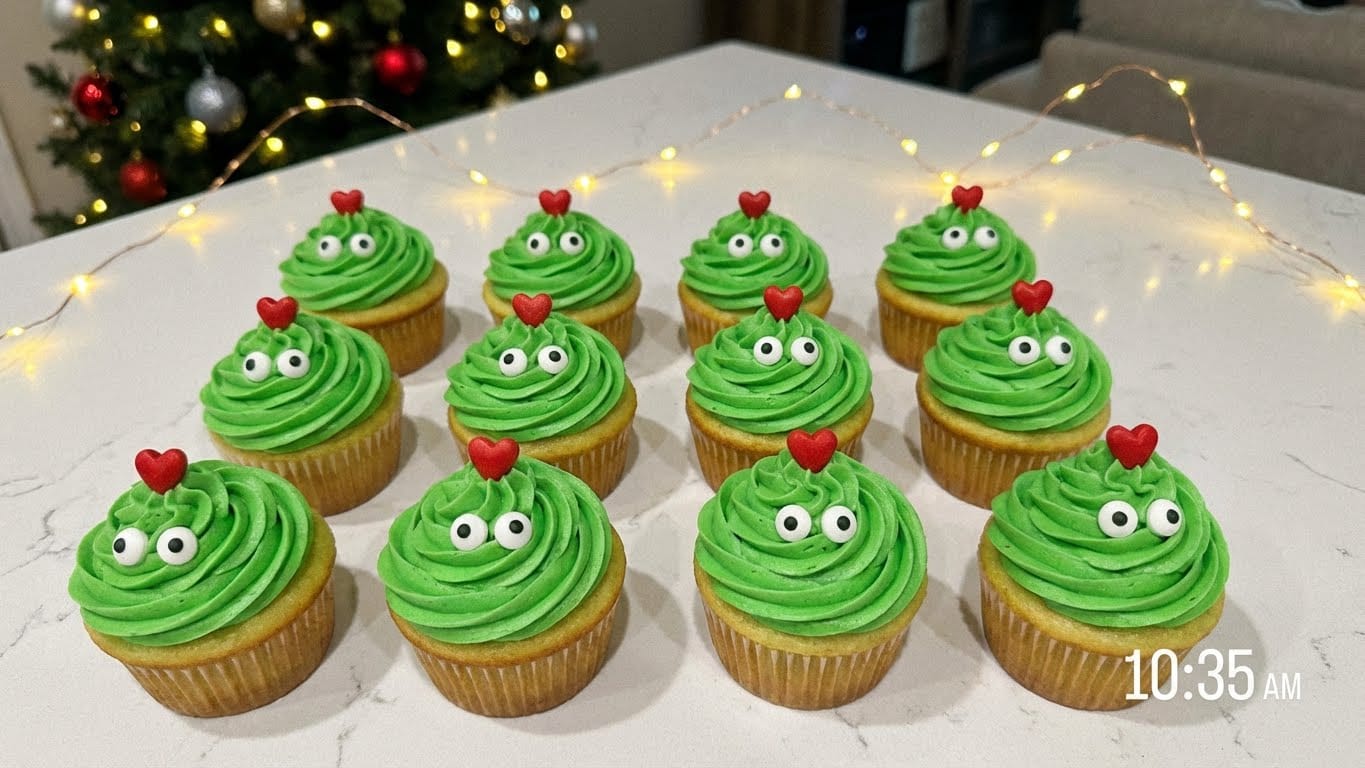 Grinch cupcakes