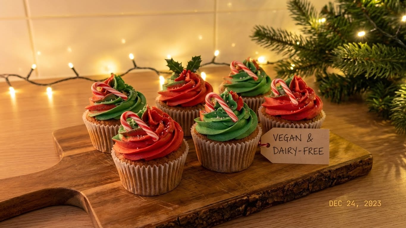 vegan Christmas cupcakes