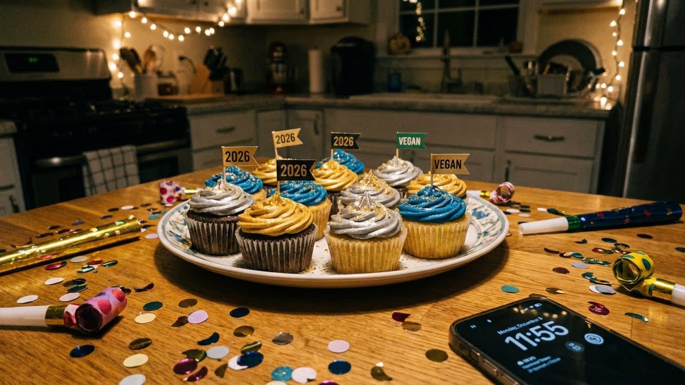 Vegan New Years cupcakes ideas