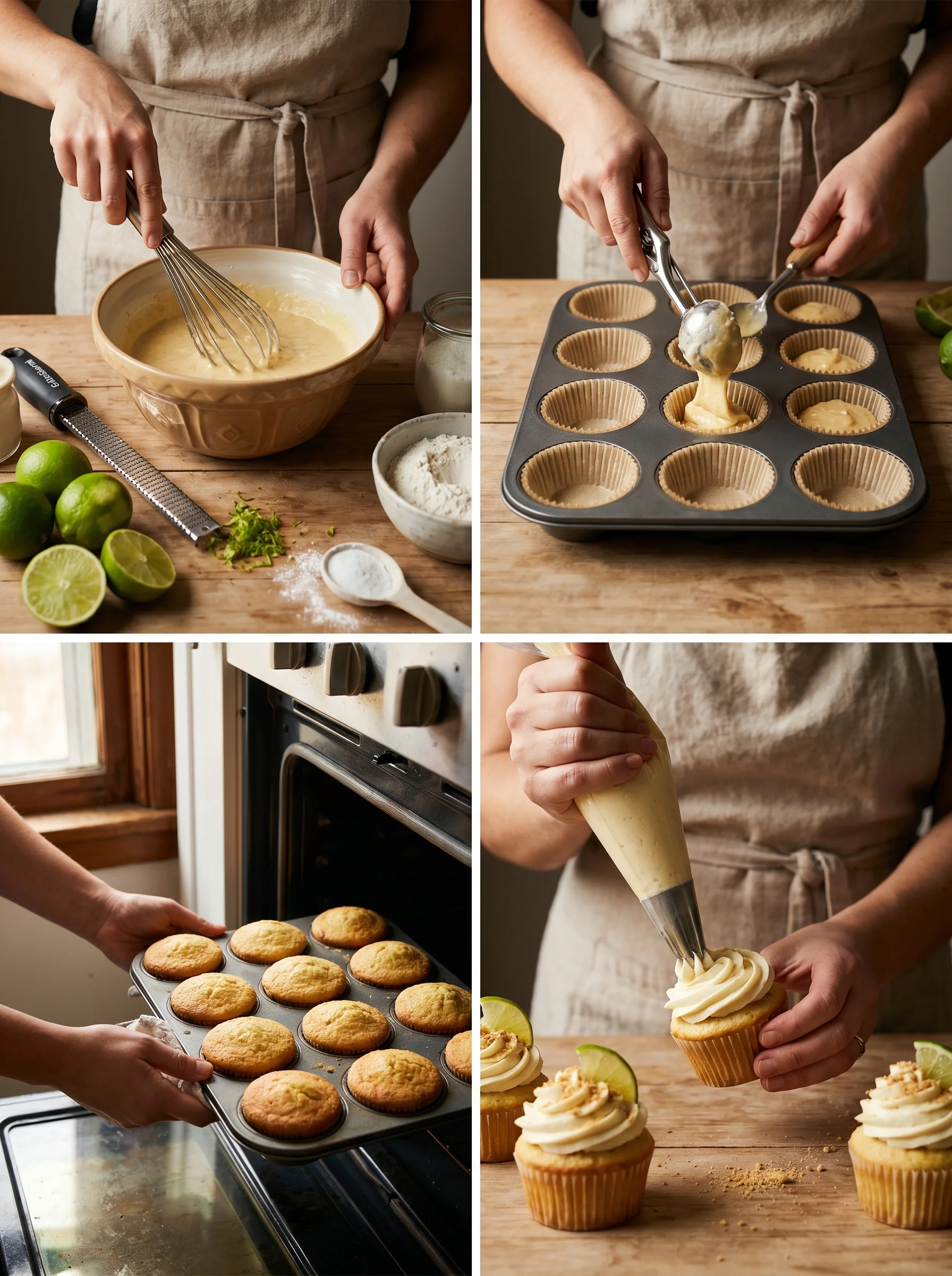 Key Lime Cupcakes step by step baking process