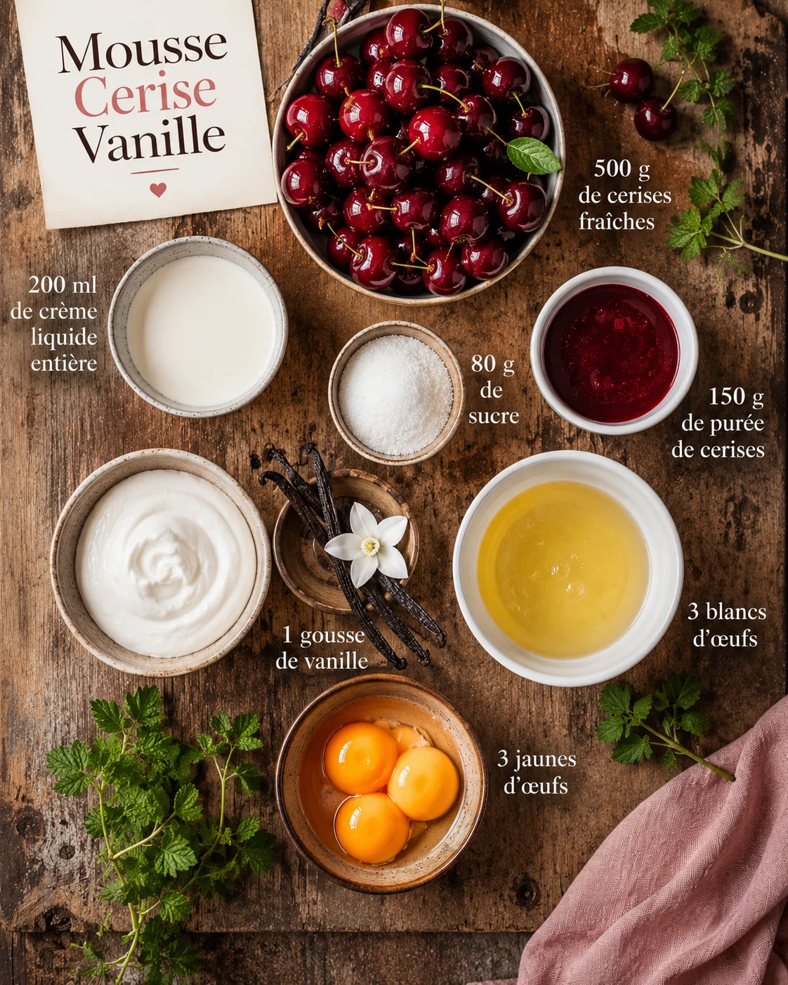 Mousse Cerise Vanille ingredients